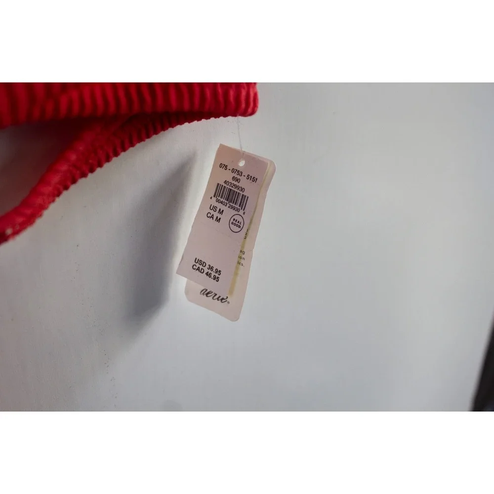 NEW WITH TAGS Aerie Crinkle Halter Tie Bikini Top Resort Red Size Size Medium